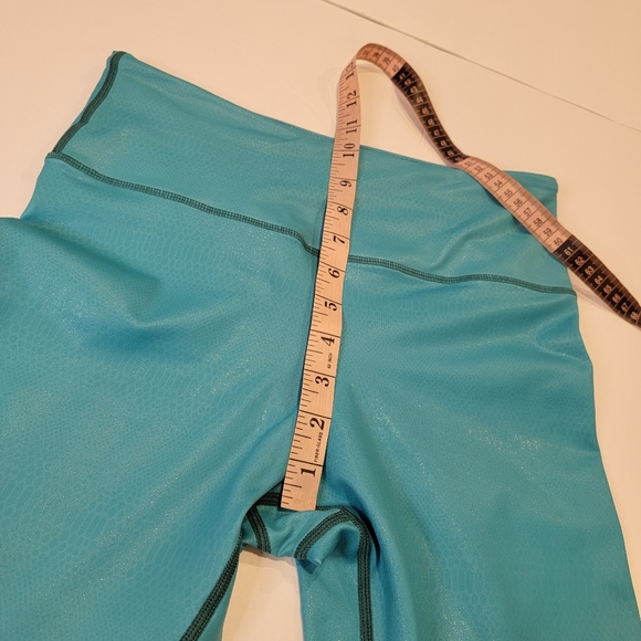 Zyia Active Venom Teal White Ombre Workout Leggings Light Shimmer 7/8 Size 6-8 - Picture 7 of 14